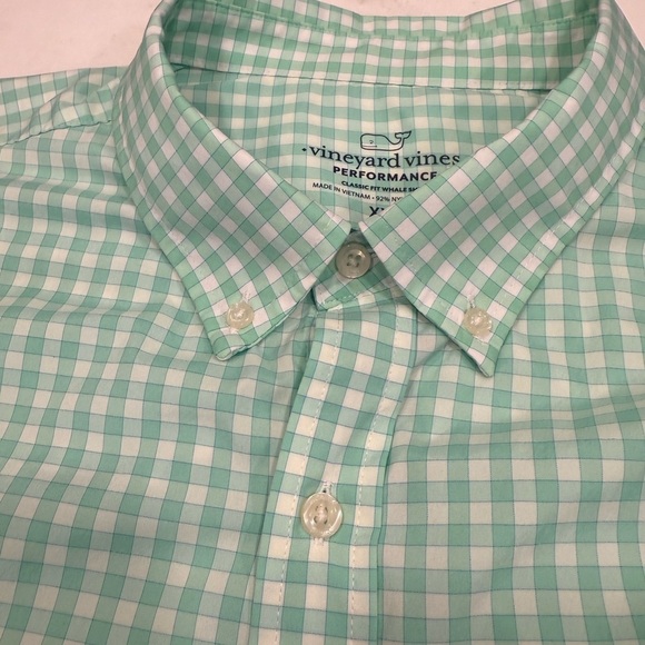 Vineyard Vines Performance Men’s Green Check XXL Long Sleeve Button Up - Picture 9 of 13